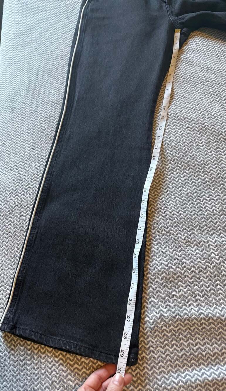 Levi’s Premium Wedgie Bootcut Piping Jeans Black White Trim W30 L30 JoJo Embroid - Picture 11 of 12